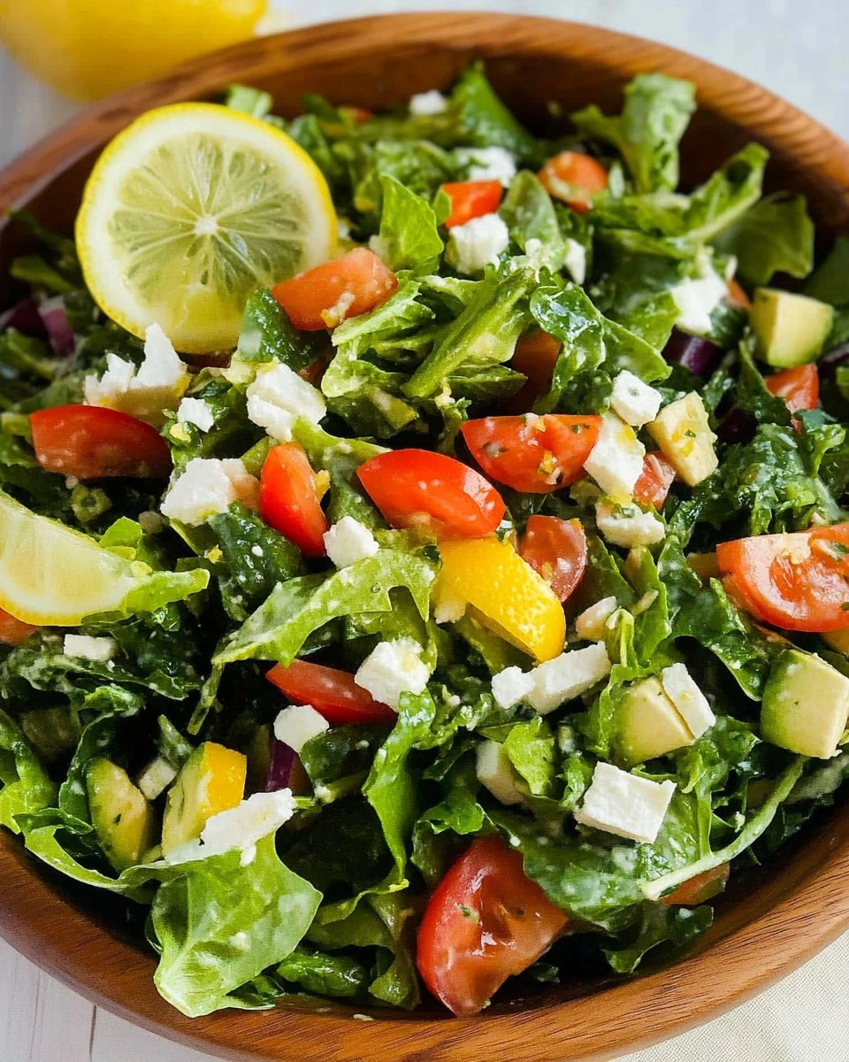 Spring Green Salad | Fresh Chopped Salad with Lemon Dressing