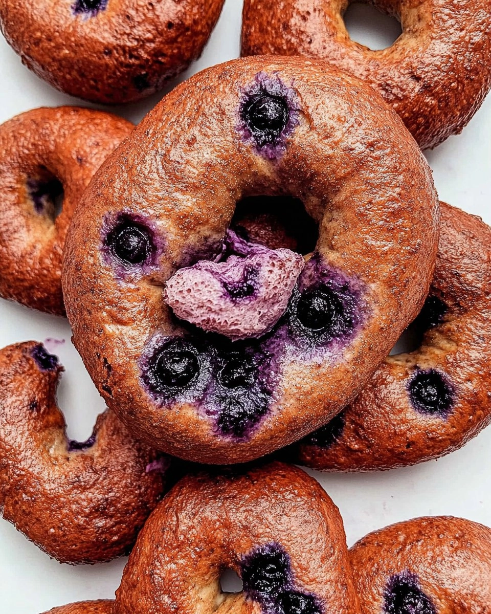 Valentine Homemade Blueberry Bagels (Real Flavor)