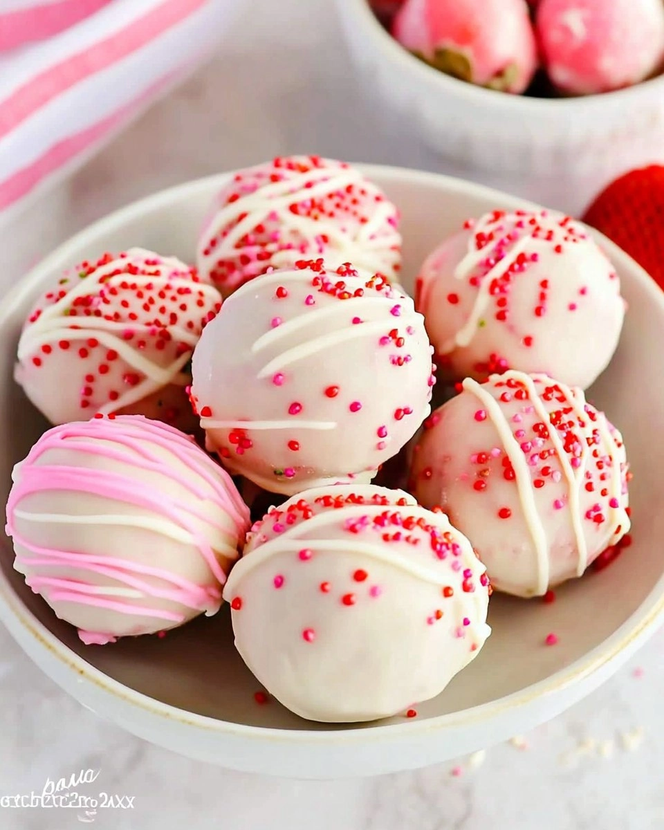 Valentine Strawberry Cake Truffles