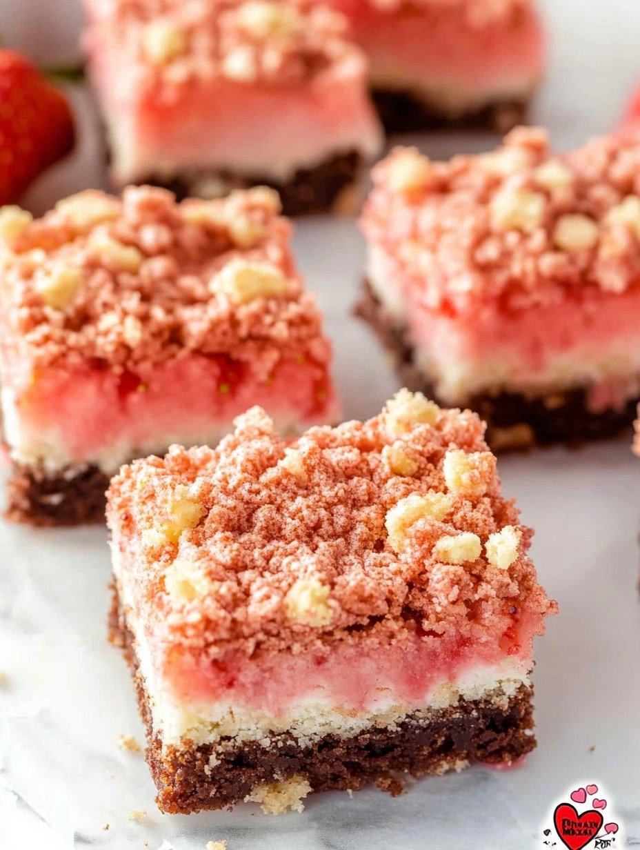Valentine Strawberry Shortcake Brownies