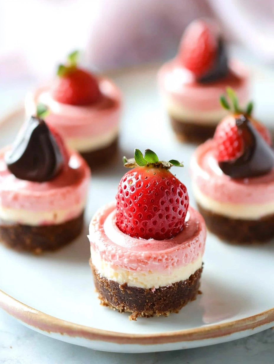 Valentine’s Day Chocolate Strawberry Mini Cheesecakes