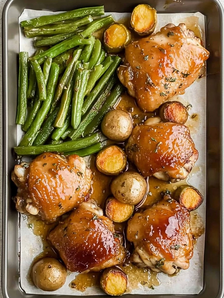 Baked Honey Garlic Chicken Thighs with Veggies