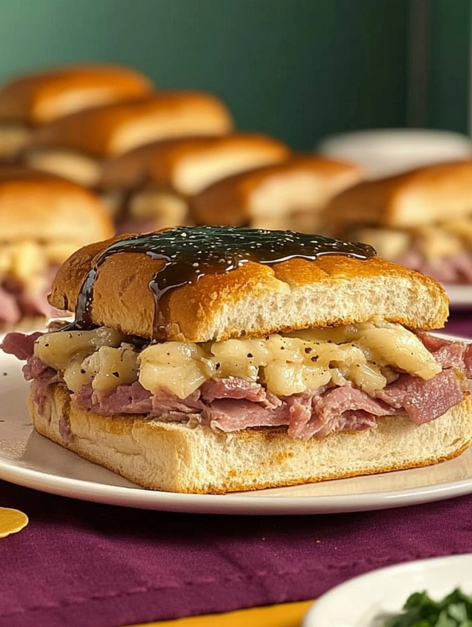 Baked Reuben Sliders with Thousand Island Glaze 86 Baked Reuben Sliders with Thousand Island Glaze