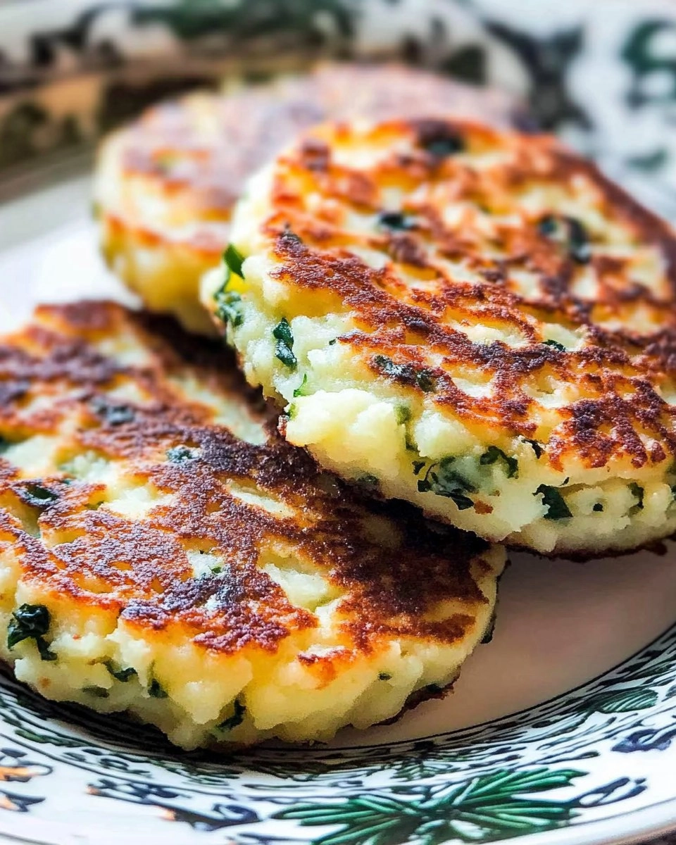 Cheesy Colcannon Potato Cakes with Scallions 95 Cheesy Colcannon Potato Cakes with Scallions