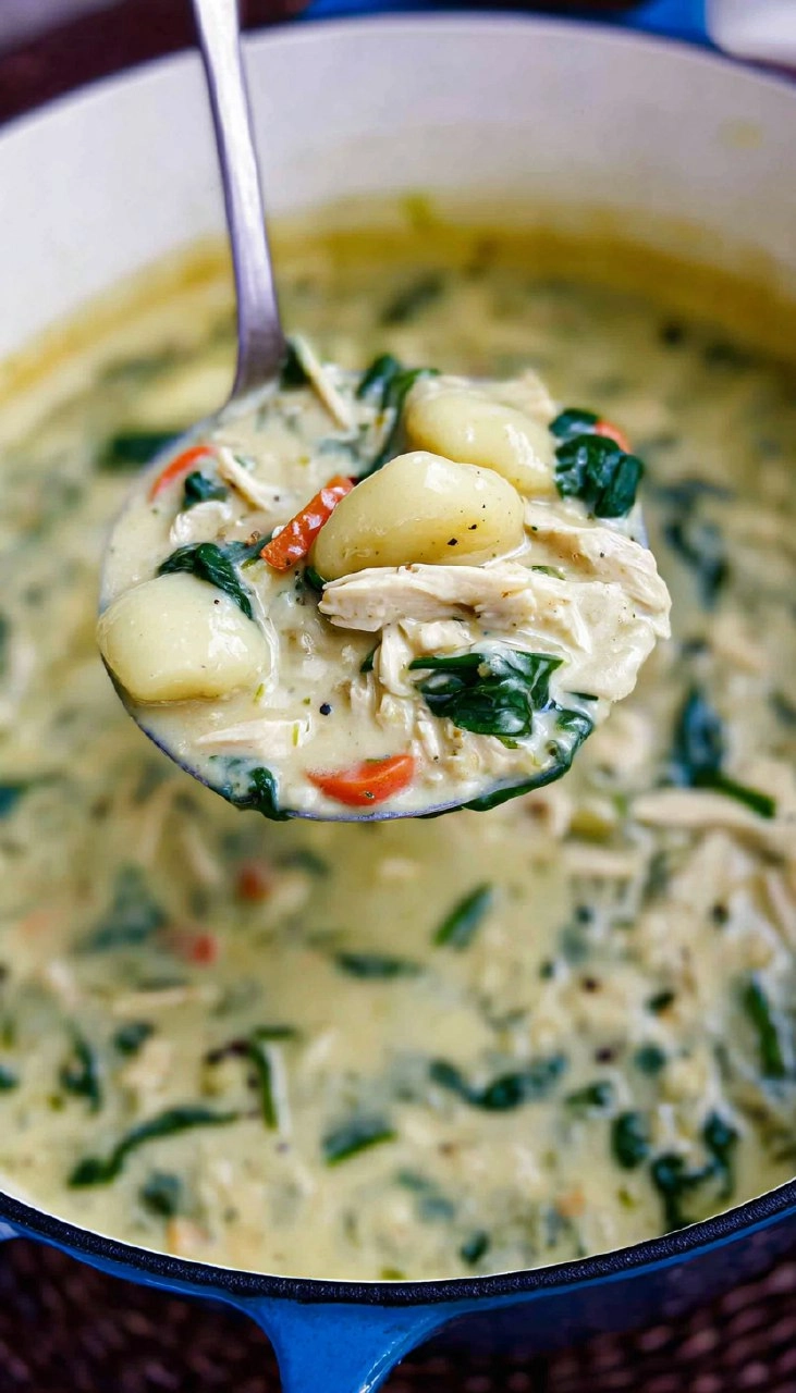 Creamy Chicken & Gnocchi Soup with Spinach 127 Creamy Chicken & Gnocchi Soup with Spinach