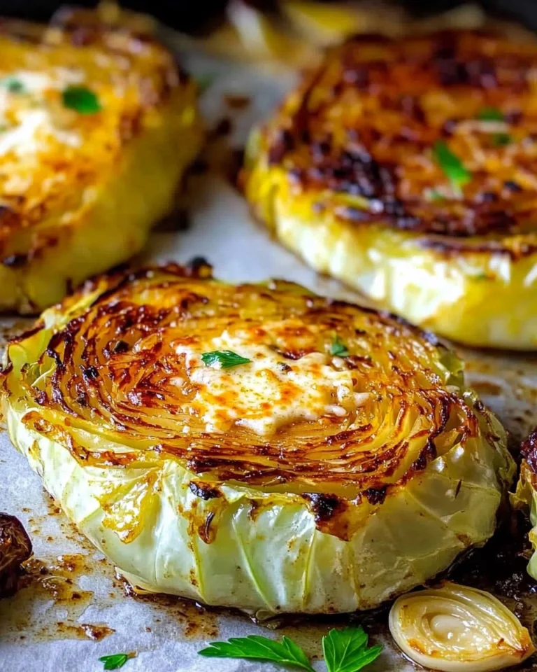 Crispy-Roasted-Parmesan-Cabbage-Steaks-with-Garlic-Herb-Butter-Recipe