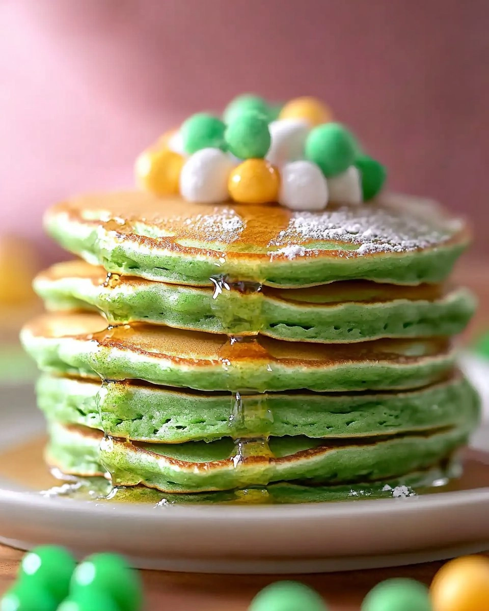 Fluffy St. Patricks Day Green Buttermilk Pancakes