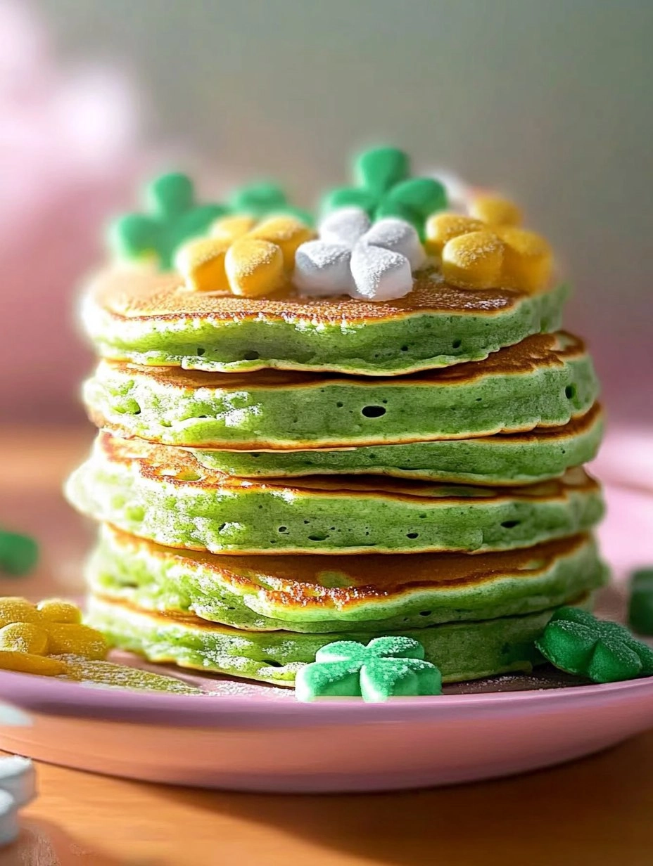Fluffy St. Patricks Day Green Buttermilk Pancakes