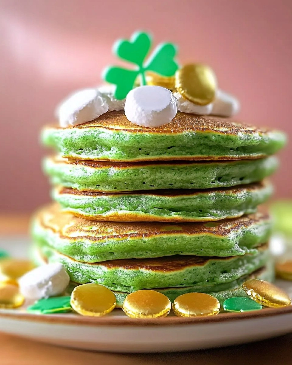 Fluffy St. Patricks Day Green Buttermilk Pancakes