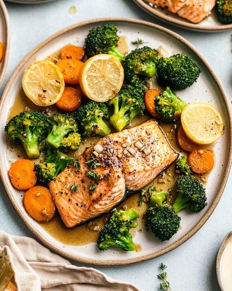 Honey Garlic Sheet-Pan Salmon with Broccoli & Carrots