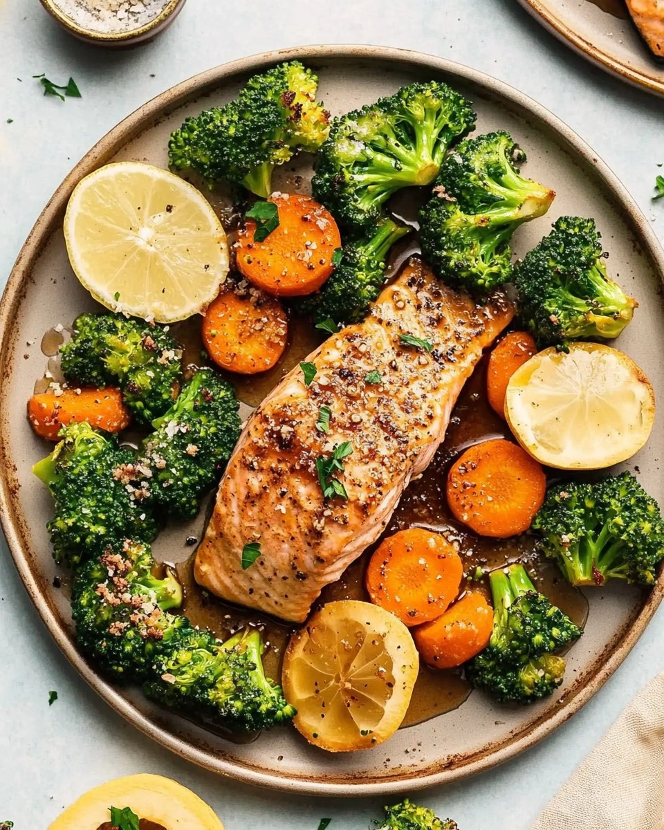 Honey Garlic Sheet-Pan Salmon with Broccoli & Carrots
