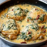 One-Pan-Creamy-Tuscan-Chicken-Thighs-with-Spinach-Sun-Dried-Tomatoes-Recipe