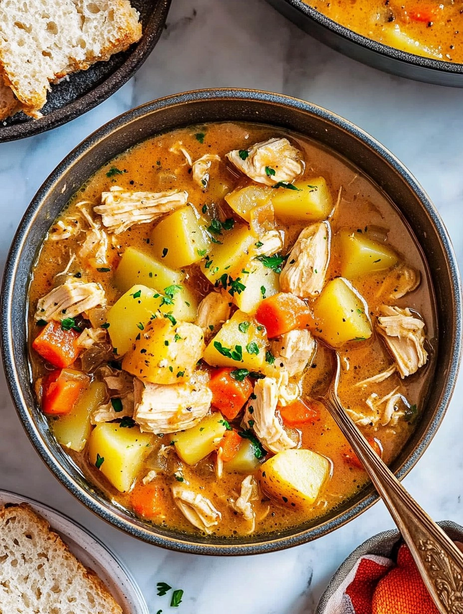 One-Pot Creamy Chicken & Potato Stew (Stovetop or Slow Cooker)