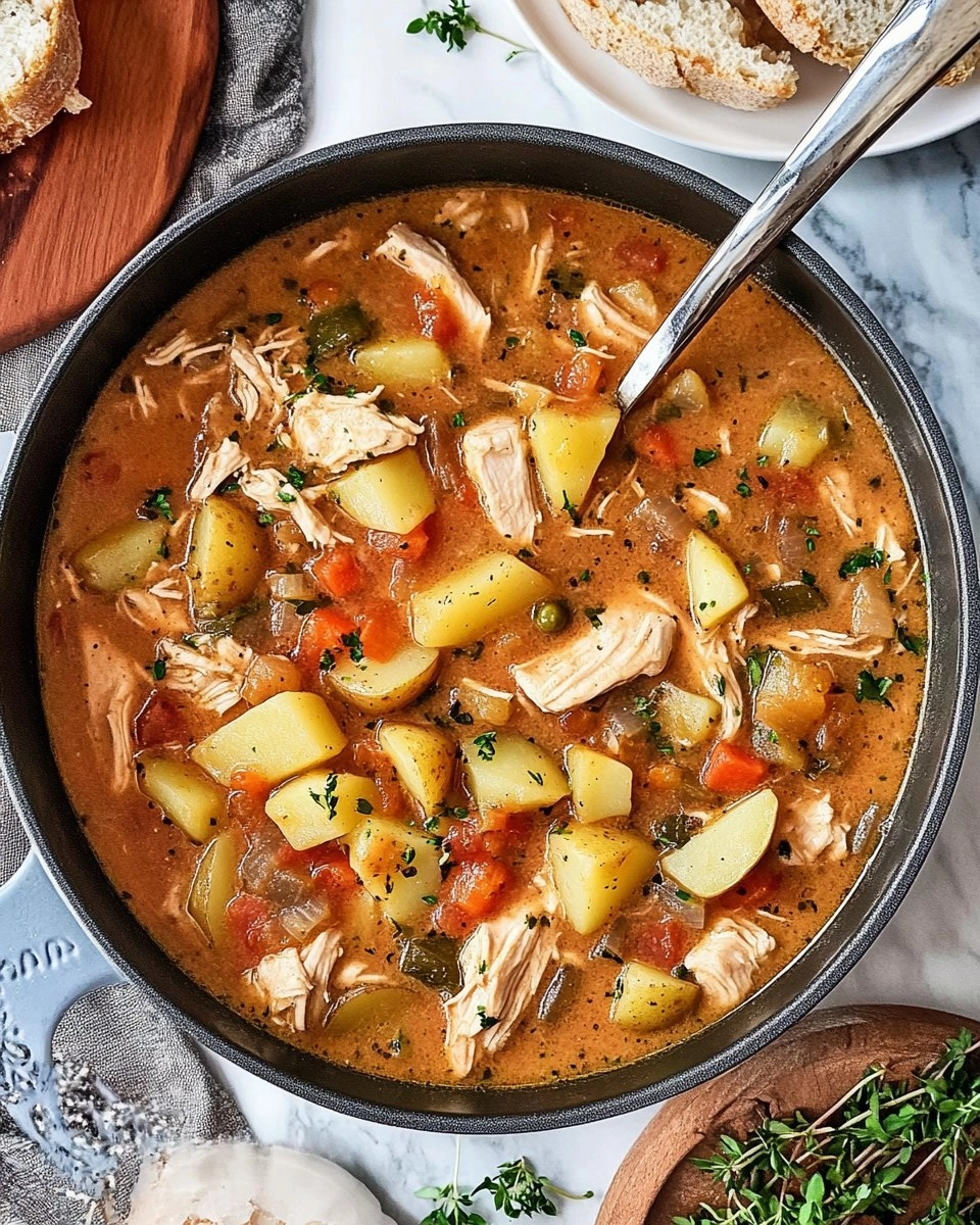 One-Pot Creamy Chicken & Potato Stew (Stovetop or Slow Cooker)