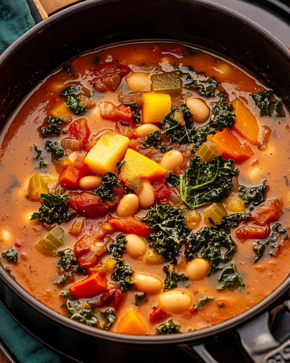 One-Pot Creamy Tuscan White Bean & Kale Soup