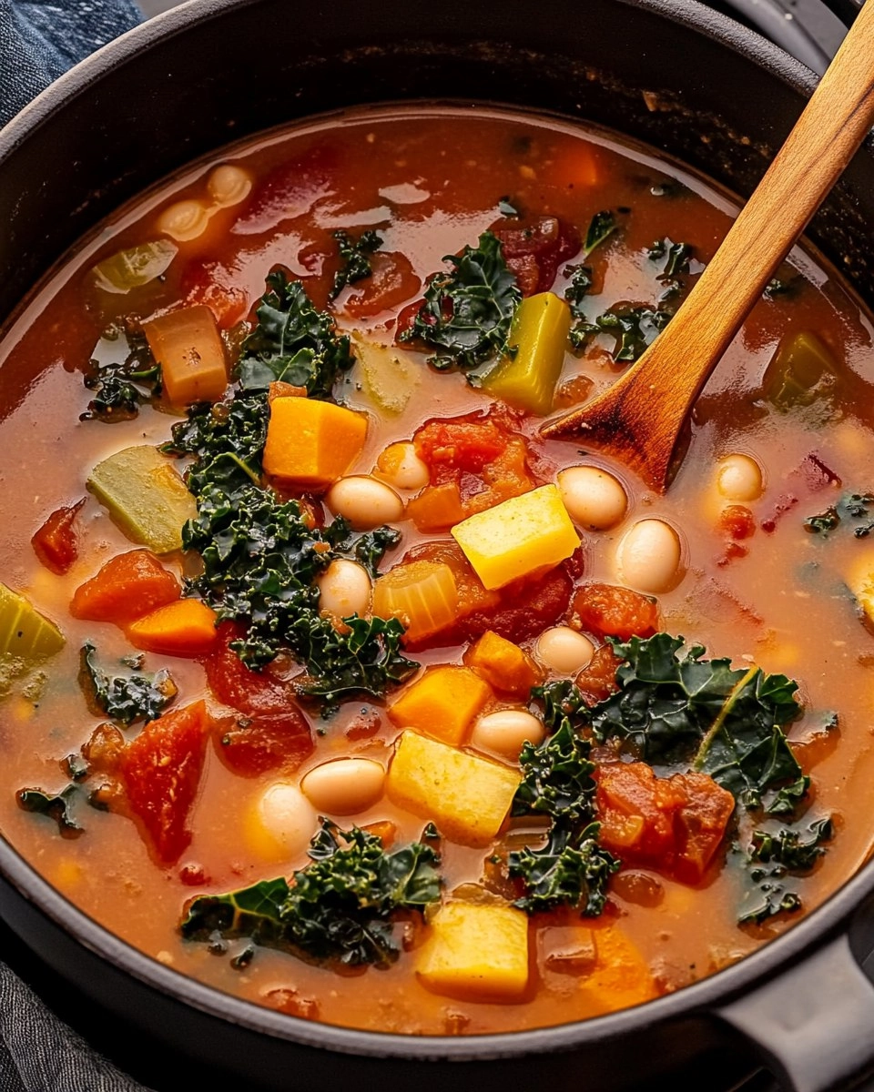 One-Pot Creamy Tuscan White Bean & Kale Soup
