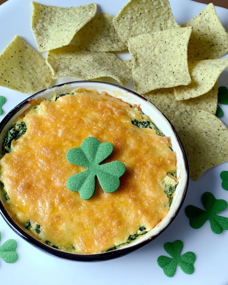 Shamrock-Spinach-Artichoke-Dip-with-Green-Tortilla-Chips-Recipe