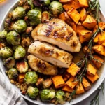 Sheet-Pan-Maple-Dijon-Chicken-with-Brussels-Sprouts-Sweet-Potatoes-Recipe