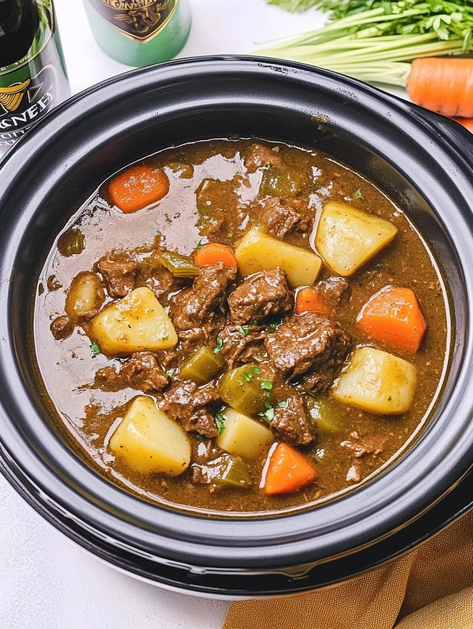 Slow Cooker Guinness Beef Stew with Potatoes & Carrots