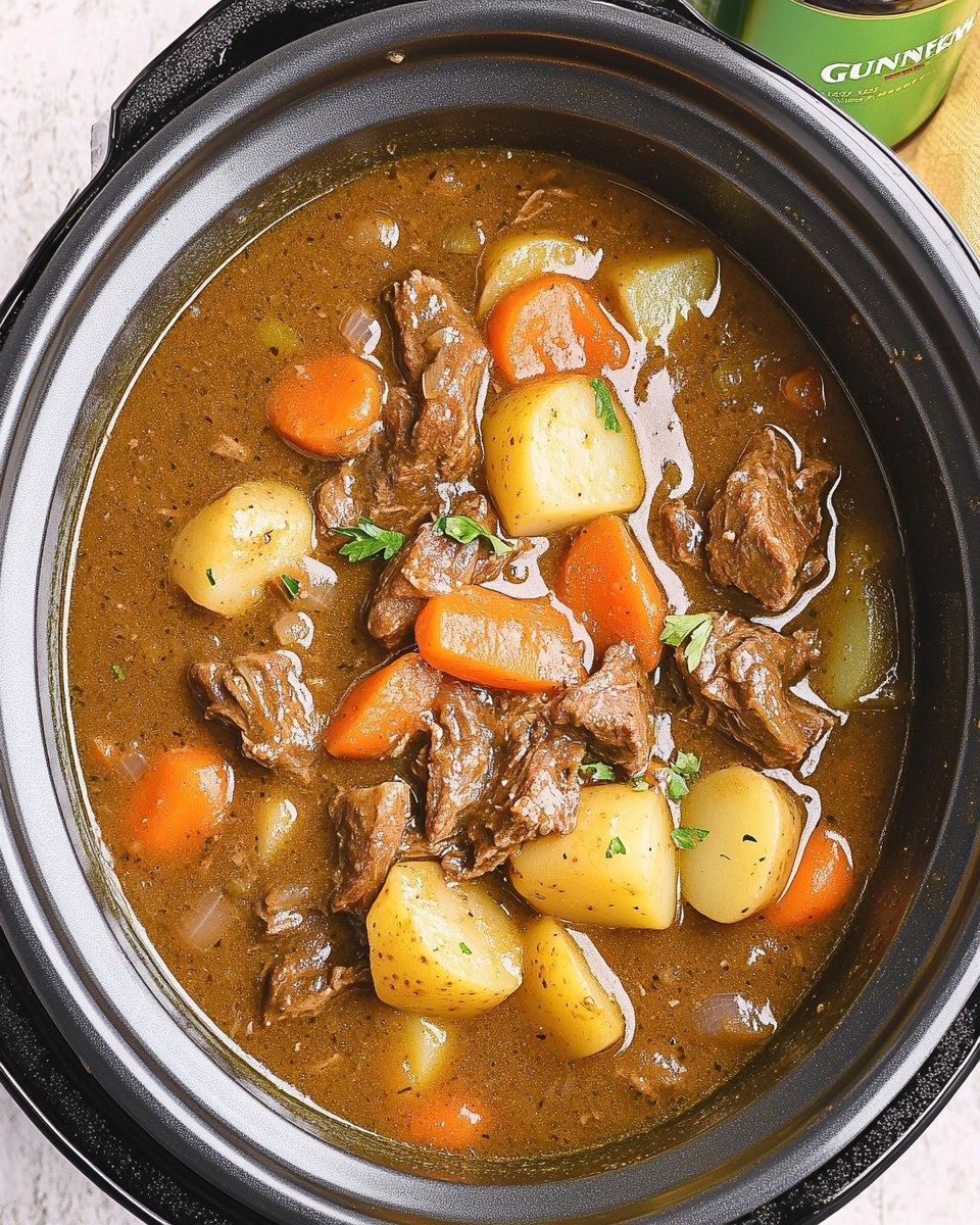 Slow Cooker Guinness Beef Stew with Potatoes & Carrots