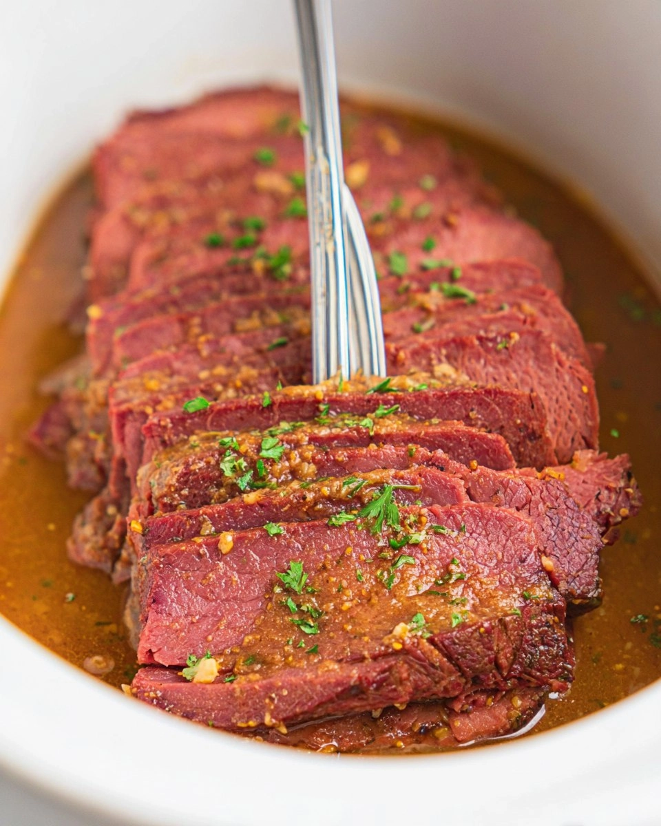 Slow Cooker Maple Mustard Corned Beef