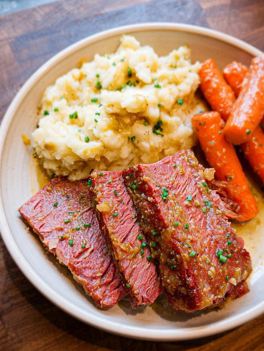 Slow Cooker Maple Mustard Corned Beef