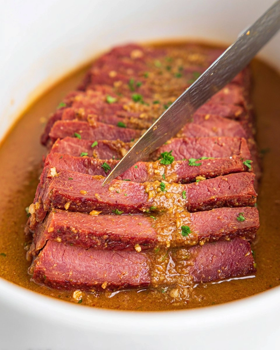 Slow Cooker Maple Mustard Corned Beef