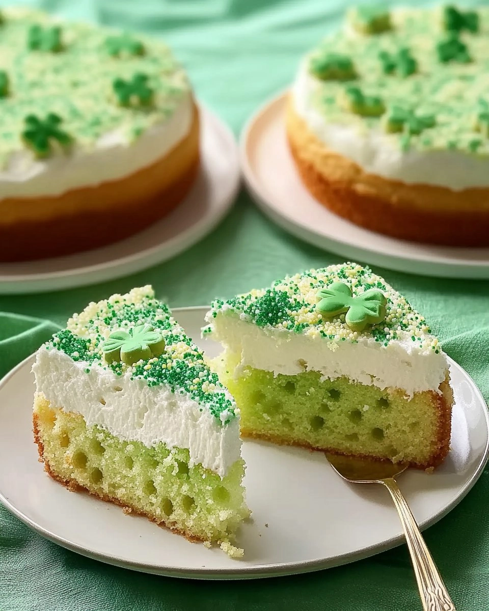 St. Patricks Day Lime Poke Cake