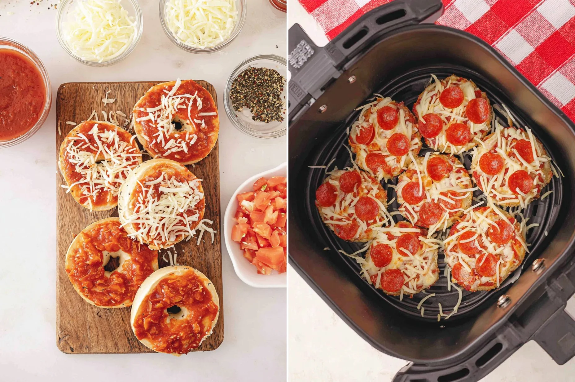 Air Fryer Bagel Pizza