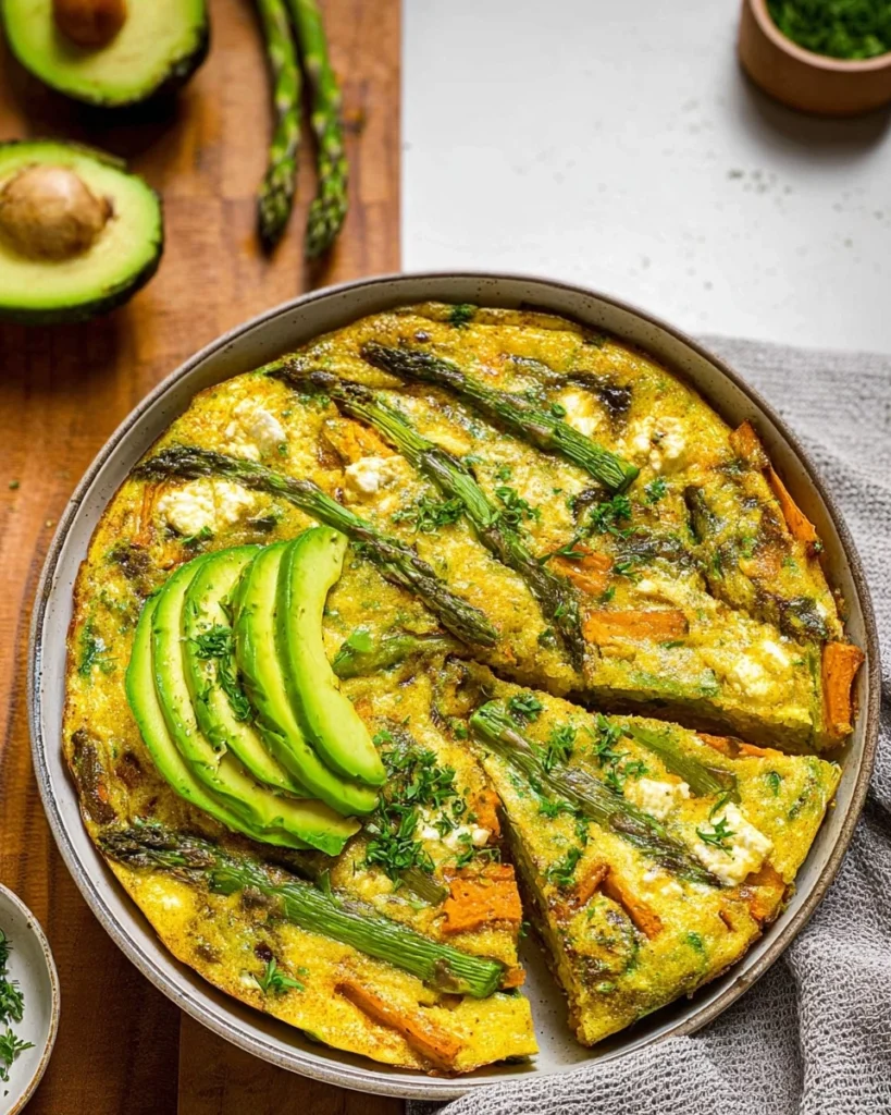 Asparagus-Frittata-with-Goat-Cheese-Sweet-Potatoes-Recipe