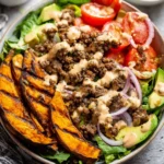 Burger Bowls with Chipotle Ranch Sweet Potato Fries 116 Burger-Bowls-with-Chipotle-Ranch-Sweet-Potato-Fries-Recipe