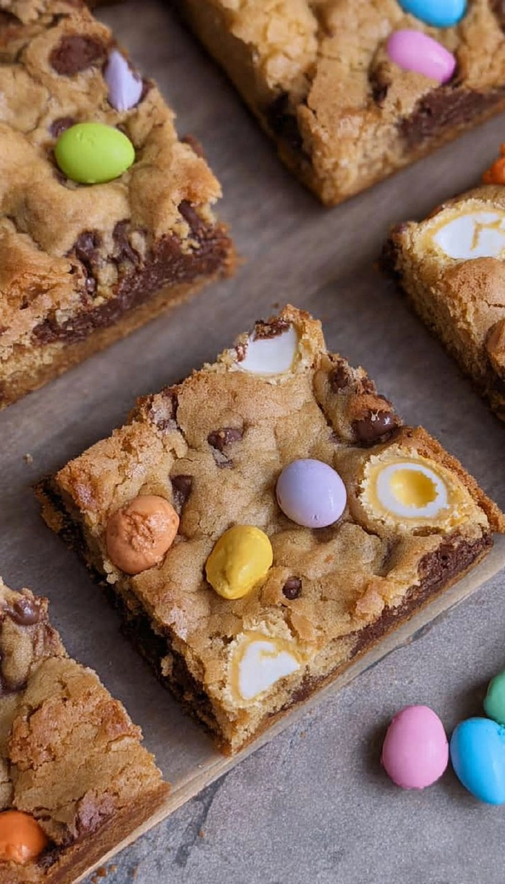 Cadbury Egg Cookie Bars