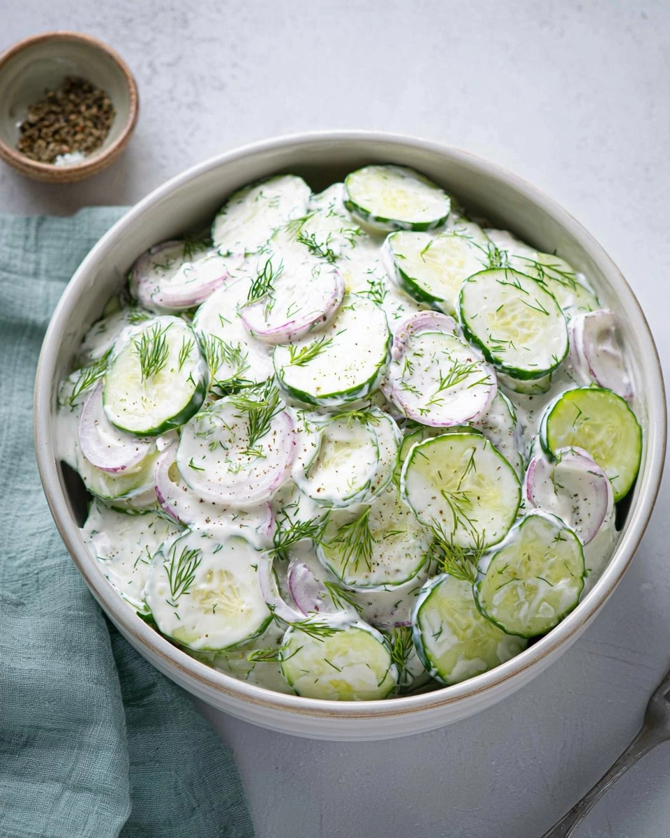 Creamy Cucumber Salad with Sour Cream & Dill 64 Creamy Cucumber Salad with Sour Cream & Dill