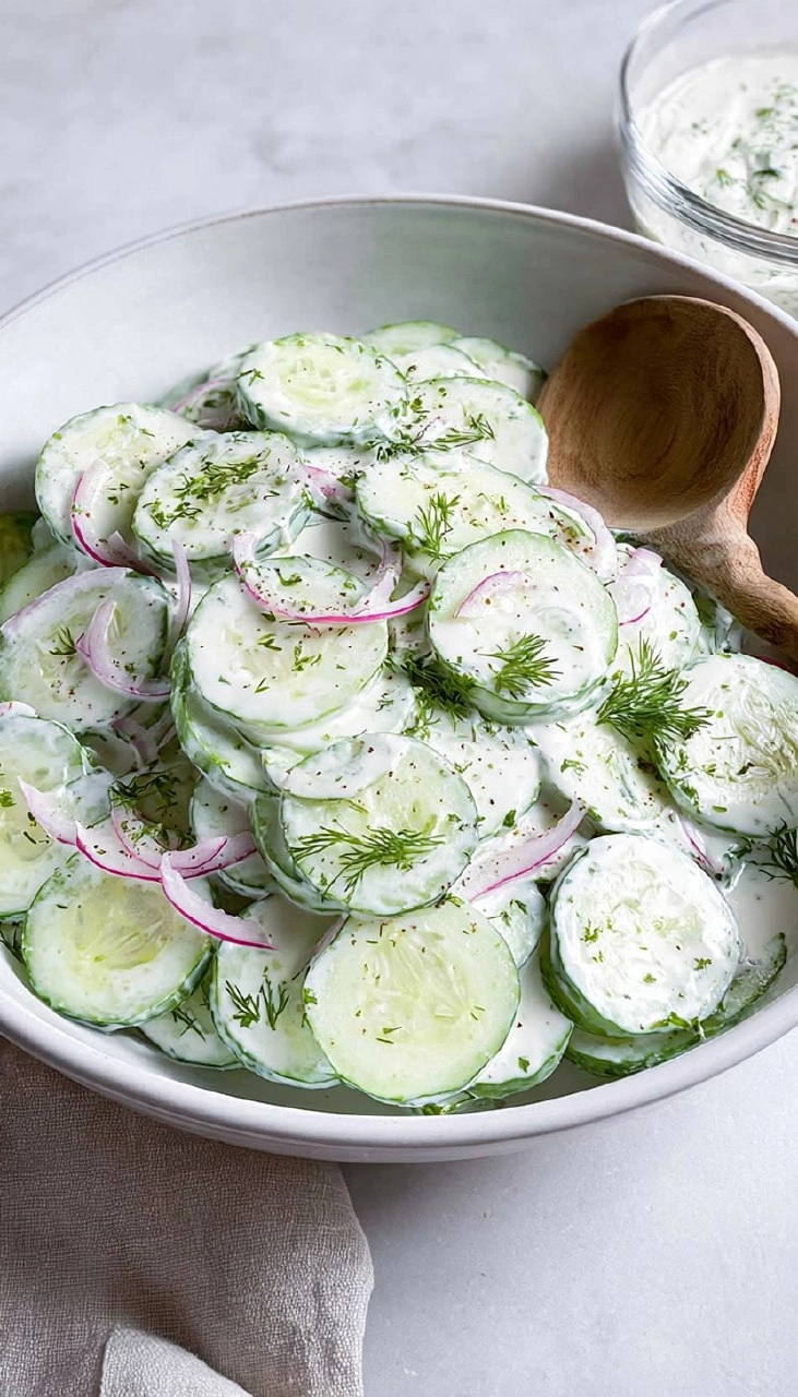Creamy Cucumber Salad with Sour Cream & Dill 65 Creamy Cucumber Salad with Sour Cream & Dill