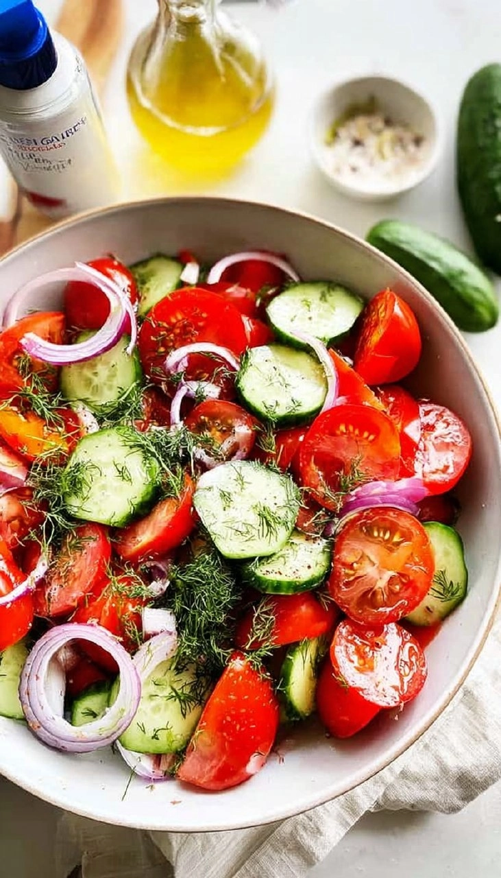 Easy Cucumber Tomato Dill Salad