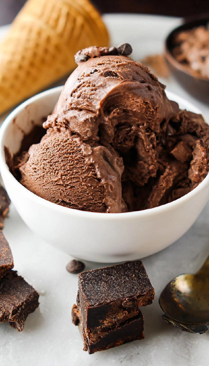 No Churn Chocolate Fudge Brownie Ice Cream
