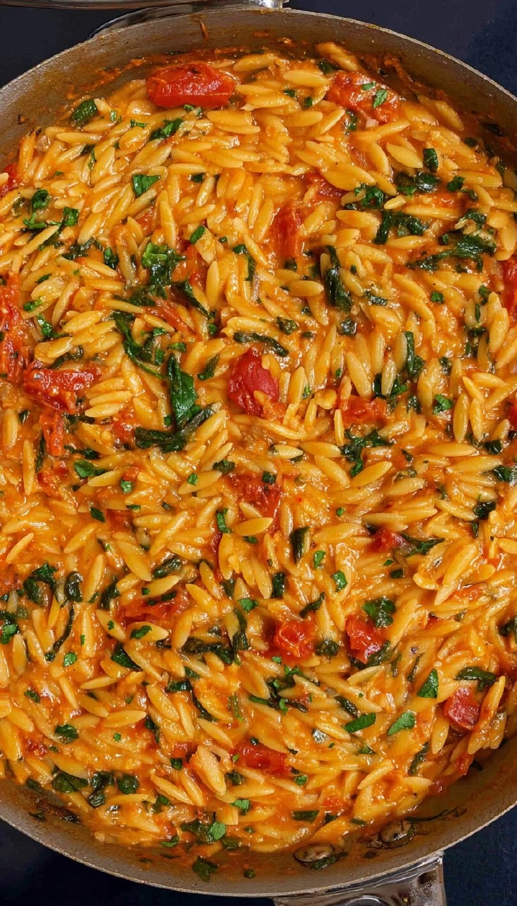 One Pot Creamy Tomato Orzo