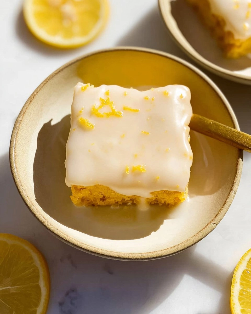 Soft and Bright Lemon Brownies with White Chocolate Glaze