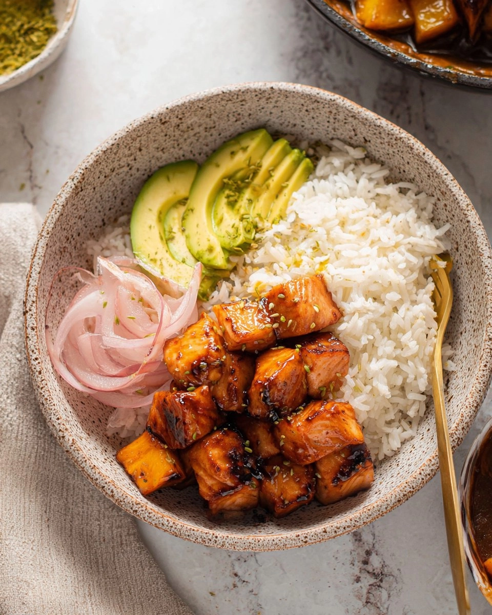 Sticky Orange Salmon Bowls.