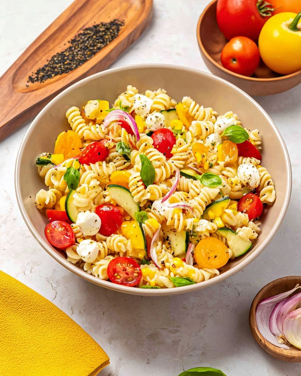 Summer Pasta Salad with White Balsamic Vinaigrette 4 Summer-Pasta-Salad-with-White-Balsamic-Vinaigrette-Recipe
