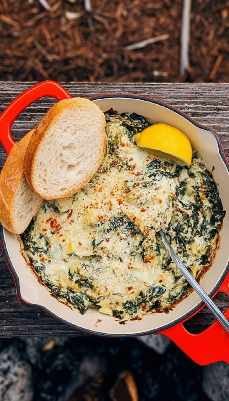 Campfire Spinach Artichoke Dip