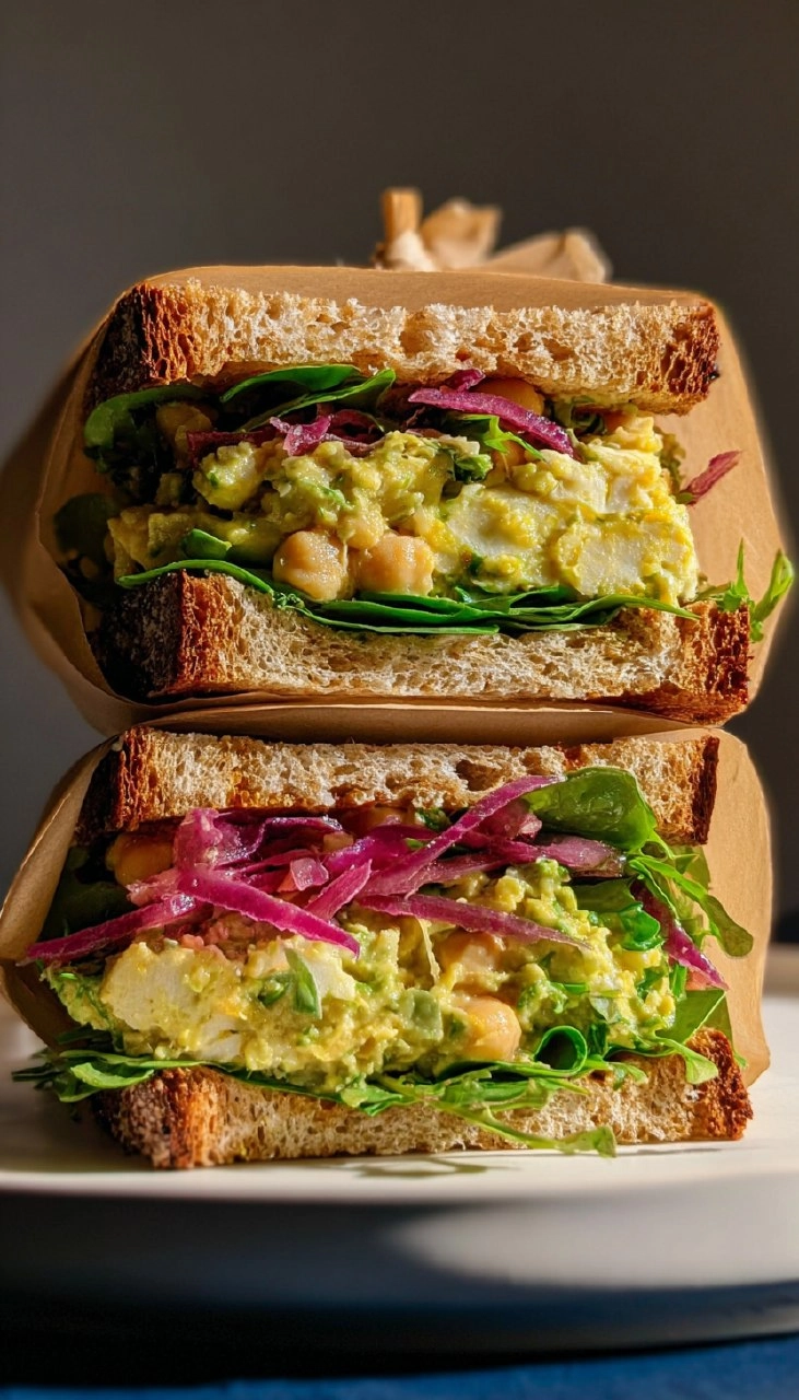 Caramelized Lemon Chickpea Salad Sandwich