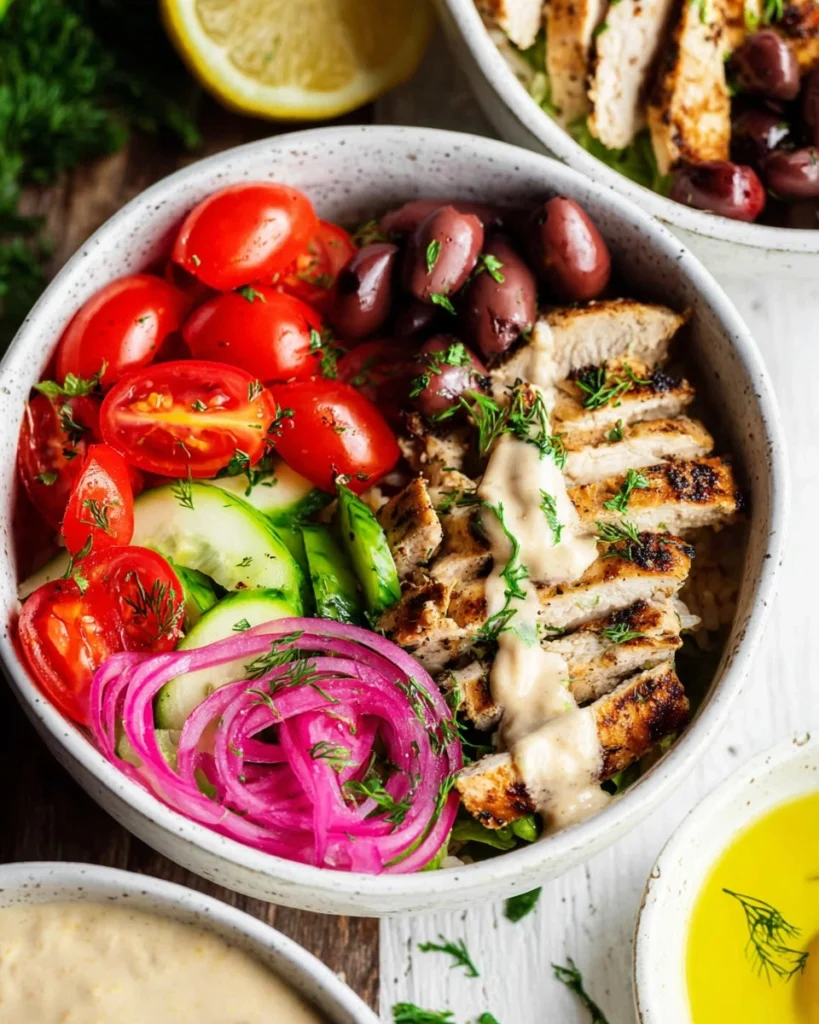 Greek-Chicken-Bowls-with-Lemon-Garlic-Tahini-Sauce-Healthy-Mediterranean-Bowls-Recipe