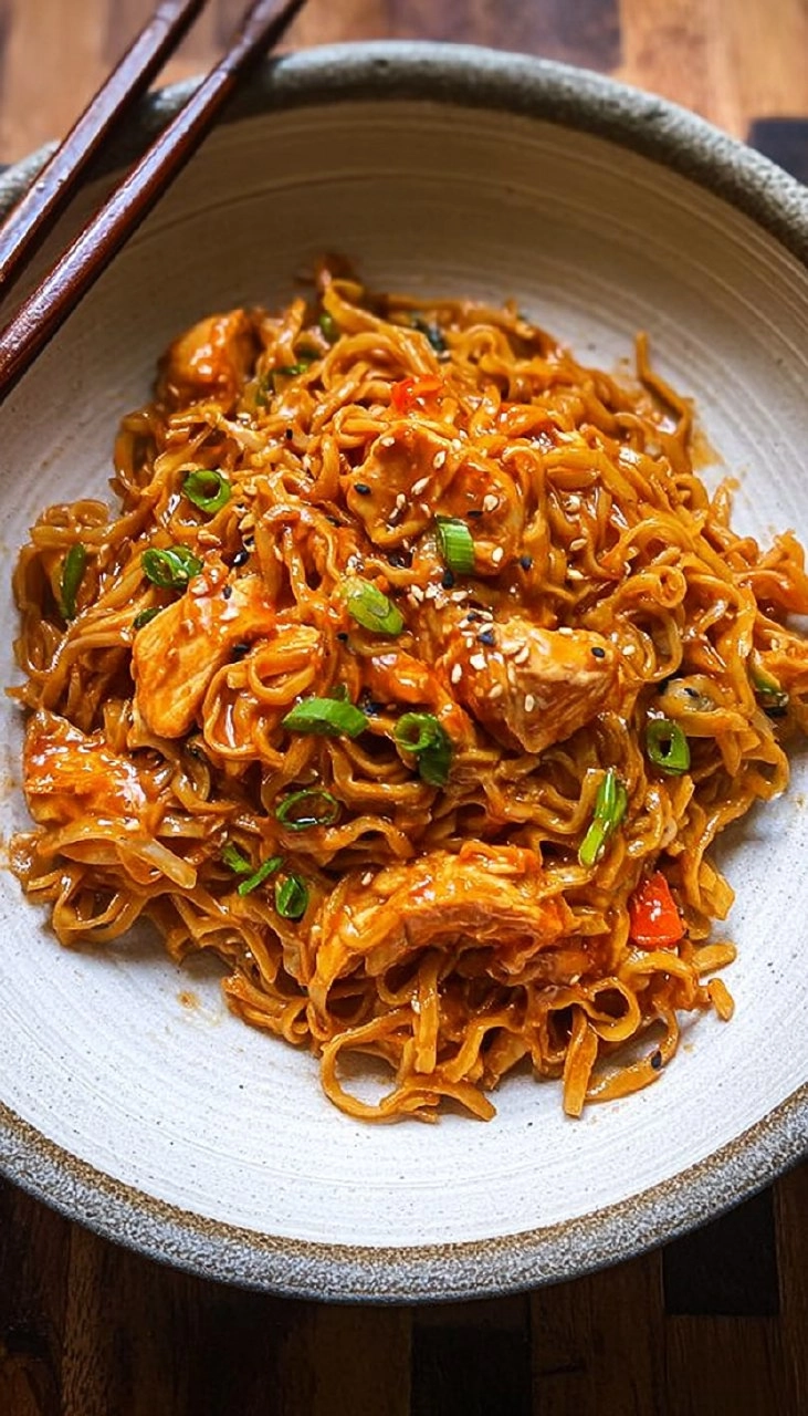 Peanut Chilli Noodles with Chicken