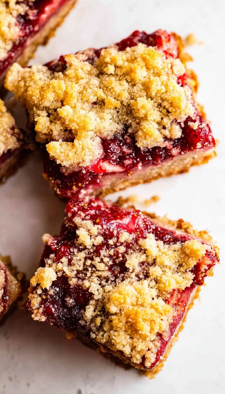 Strawberry Crumble Bars (Almond Flour, Easy & Buttery)