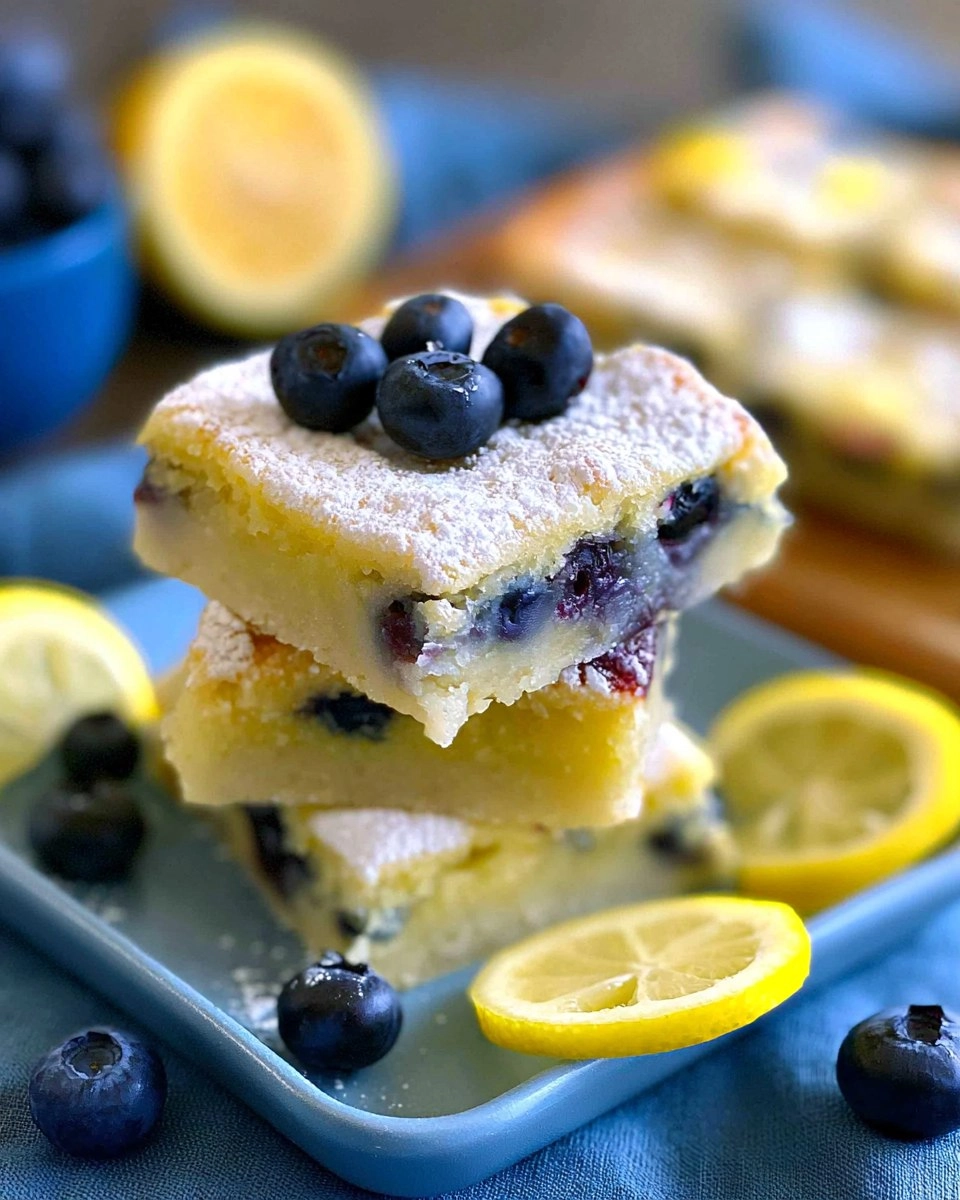 Blueberry Lemon Bars | Sweet-Tart Picnic Dessert Squares