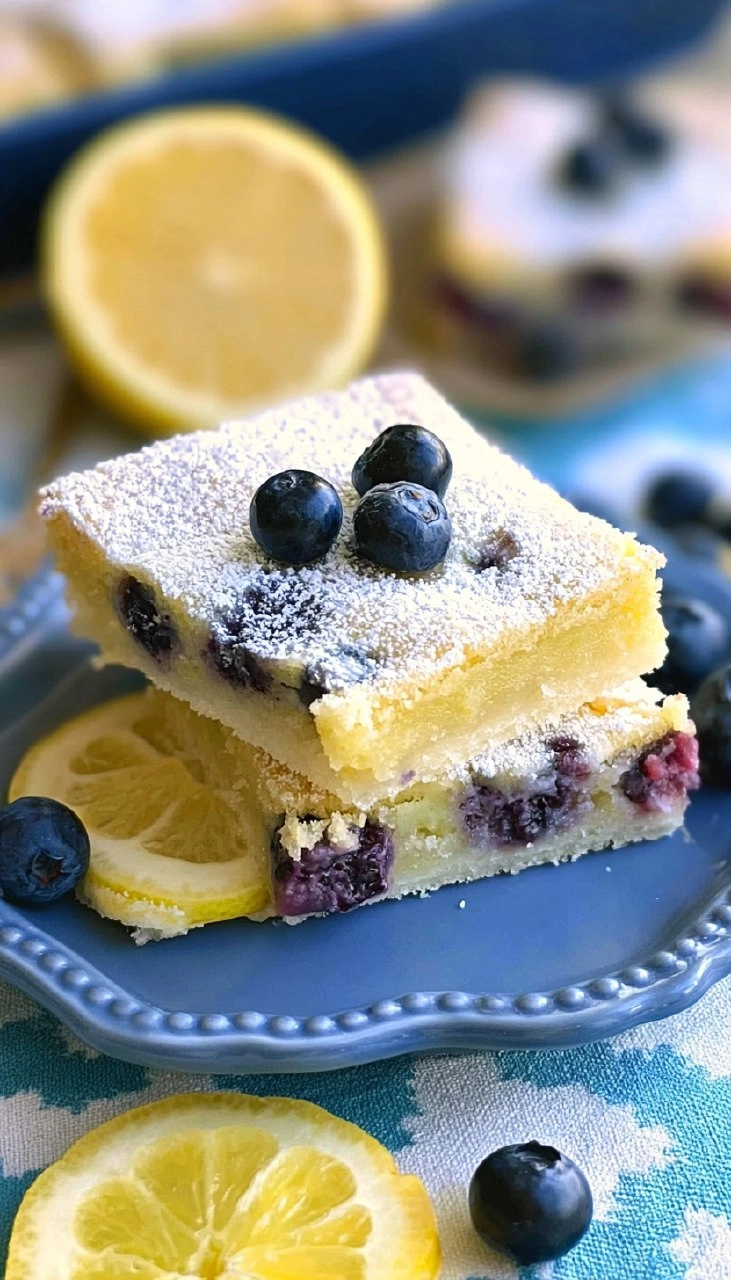 Blueberry Lemon Bars | Sweet-Tart Picnic Dessert Squares