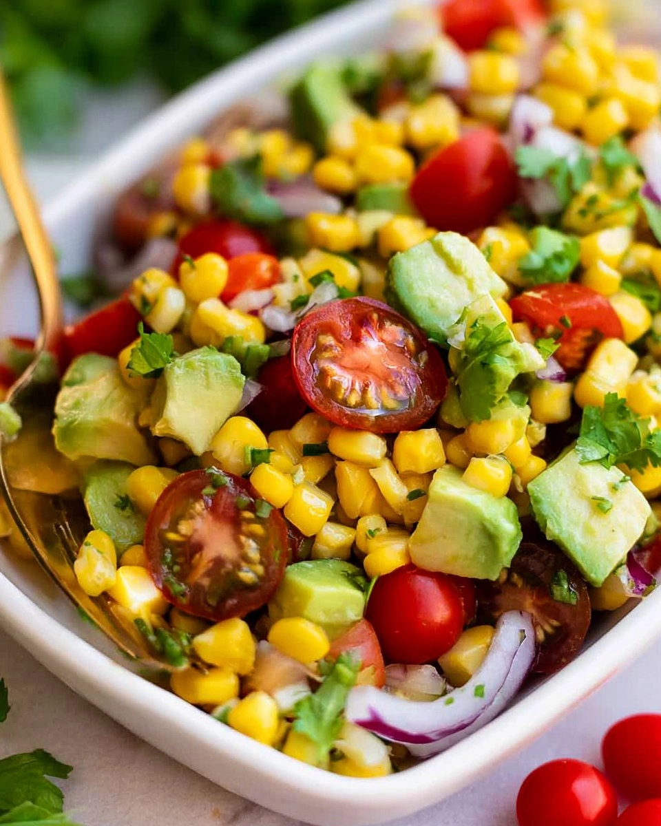 Corn Tomato Avocado Salad (with Cilantro Lime Vinaigrette)