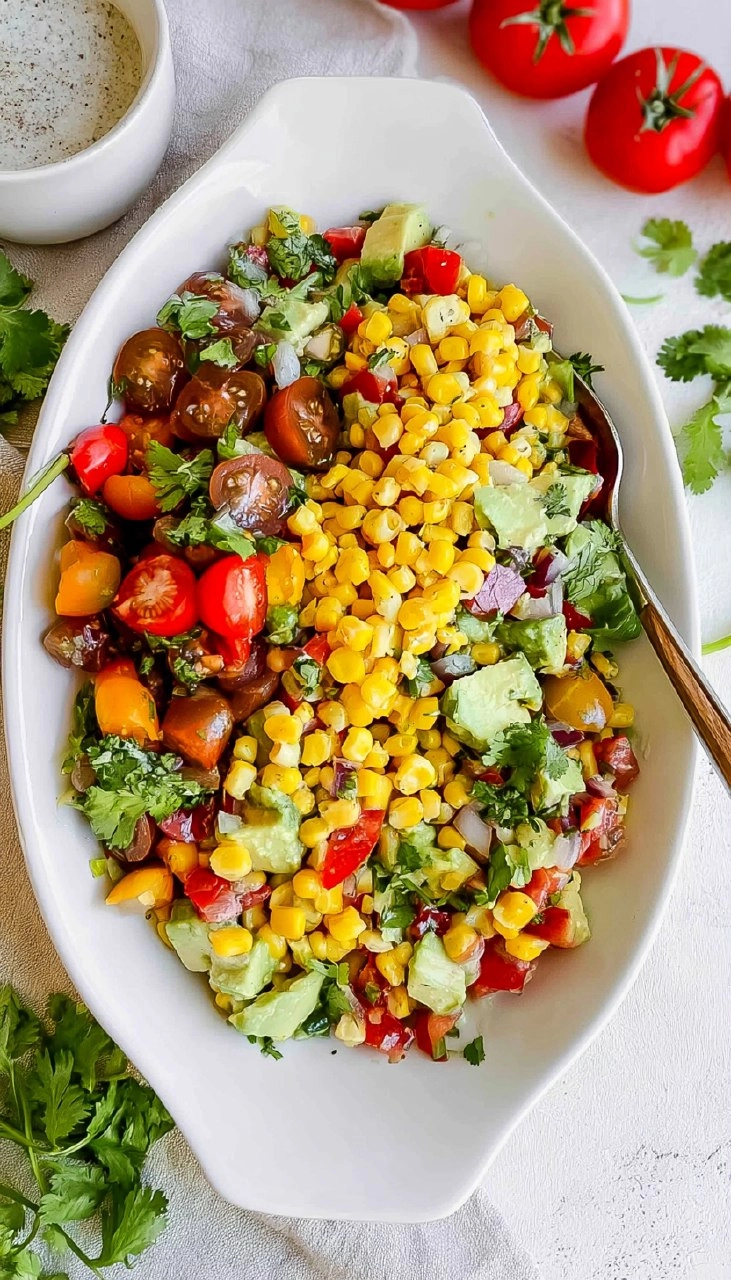 Corn Tomato Avocado Salad (with Cilantro Lime Vinaigrette)
