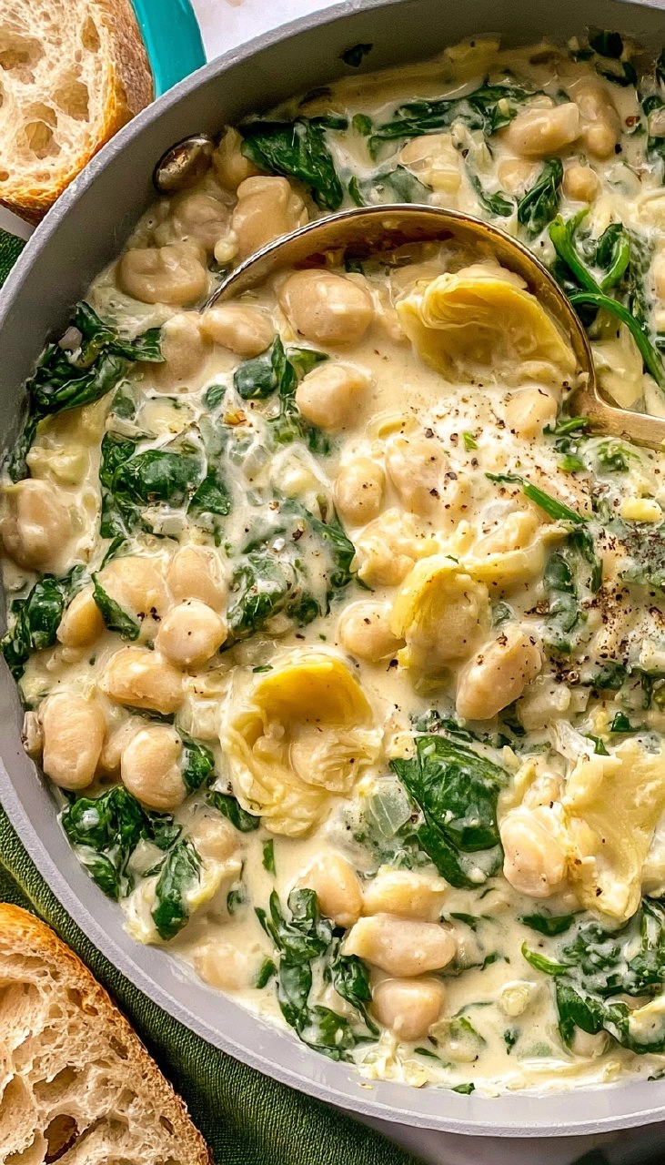 Creamy Spinach Artichoke Butter Beans 105 Creamy Spinach Artichoke Butter Beans